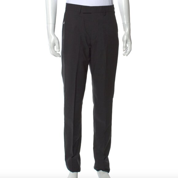 Louis Vuitton Wool Uniform Cigarette Dress Pants Dark Gray - Picture 1 of 6